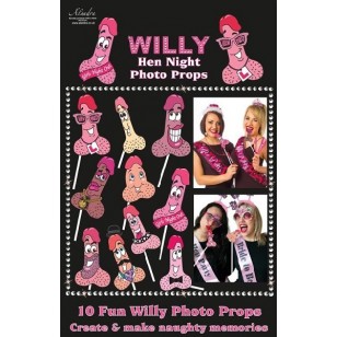 Hen Party Willy Photo Props x10 